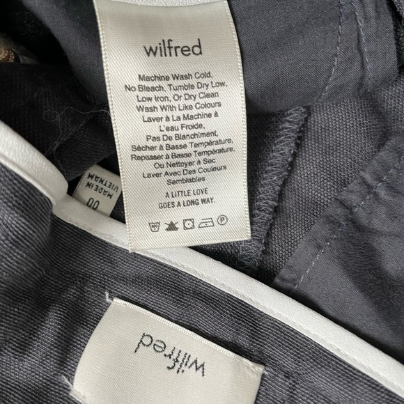 ARITZIA Wilfred Allant Pant Cropped linen pant charcoal grey size 0 tie front - Picture 8 of 9